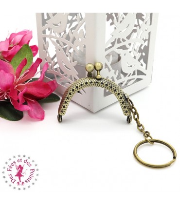 Fermoir métallique arrondi - Le Rikiki - 5 cm - Gravé - Bronze antique