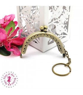 Fermoir métallique arrondi - Le Mini - 6.5 cm - Gravé - Bronze antique