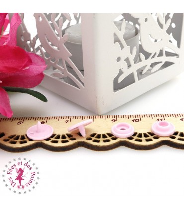 Pressions KAM - Rondes T3 Brillantes - Rose Bébé - B18