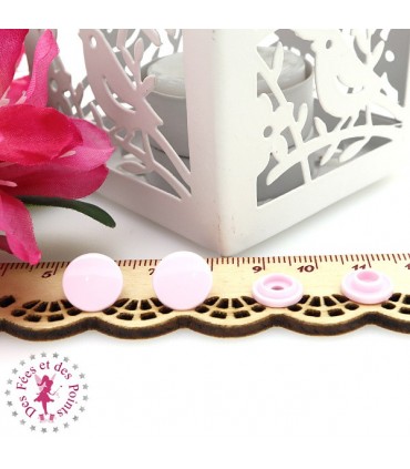 Pressions KAM - Rondes T3 Brillantes - Rose Bébé - B18