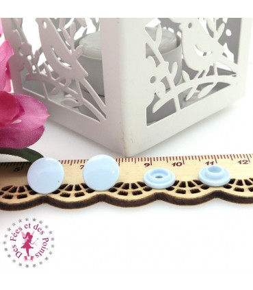 Pressions KAM - Rondes T3 Brillantes - Bleu Bébé - B20