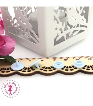 Pressions KAM - Rondes T3 Brillantes - Bleu Bébé - B20