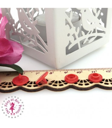 Pressions KAM - Rondes T3 Brillantes - Rouge Orangé - B1