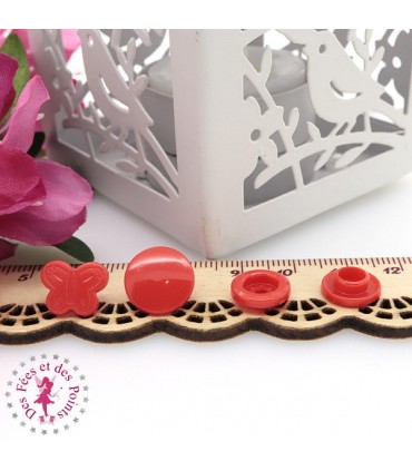 Pressions KAM - Papillons - Rouge Orangé - B1