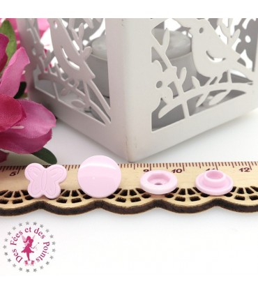 Pressions KAM - Papillons - Rose Bébé - B18
