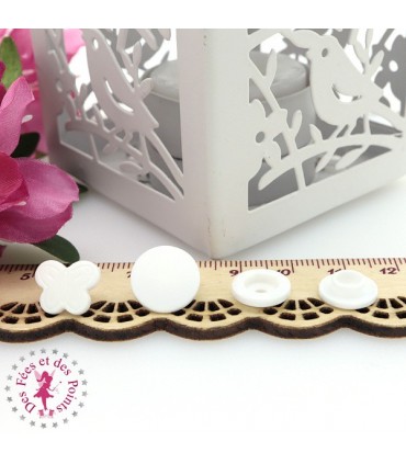 Pressions KAM - Papillons - Blanc - B3