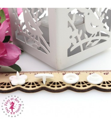 Pressions KAM - Papillons - Blanc - B3