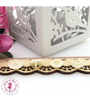 Pressions Kam - Rondes T5 Brillantes - Off White - D305