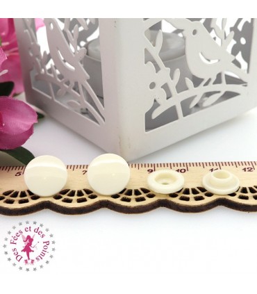 Pressions Kam - Rondes T5 Brillantes - Off White - D305