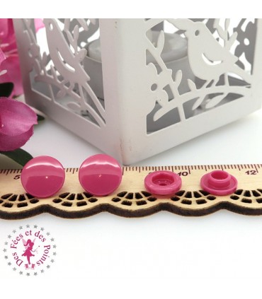 Pressions Kam - Rondes T5 Brillantes - Framboise - D312