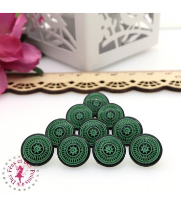 Pressions KAM - Rondes T5 Brillantes - Edelweiss Noir - Vert