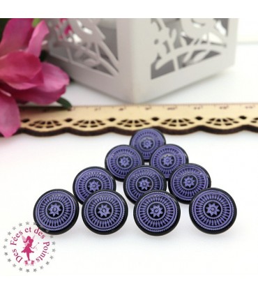 Pressions KAM - Rondes T5 Brillantes - Edelweiss Noir - Mauve