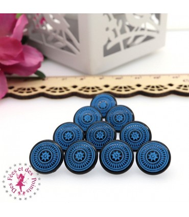 Pressions KAM - Rondes T5 Brillantes - Edelweiss Noir - Bleu