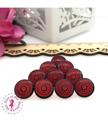 Pressions KAM - Rondes T5 Brillantes - Edelweiss Noir - Rouge