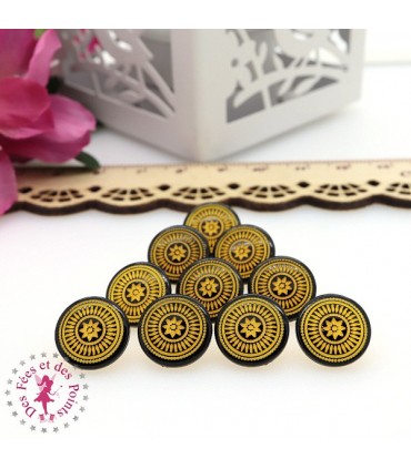 Pressions KAM - Rondes T5 Brillantes - Edelweiss Noir - Jaune