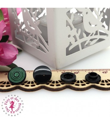 Pressions KAM - Rondes T5 Brillantes - Edelweiss Noir - Vert