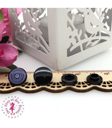 Pressions KAM - Rondes T5 Brillantes - Edelweiss Noir - Mauve