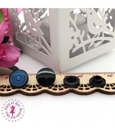 Pressions KAM - Rondes T5 Brillantes - Edelweiss Noir - Bleu