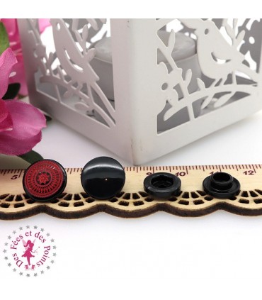 Pressions KAM - Rondes T5 Brillantes - Edelweiss Noir - Rouge