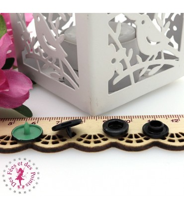 Pressions KAM - Rondes T5 Brillantes - Edelweiss Noir - Vert