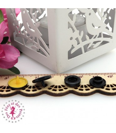 Pressions KAM - Rondes T5 Brillantes - Edelweiss Noir - Jaune