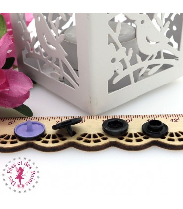 Pressions KAM - Rondes T5 Brillantes - Edelweiss Noir - Mauve