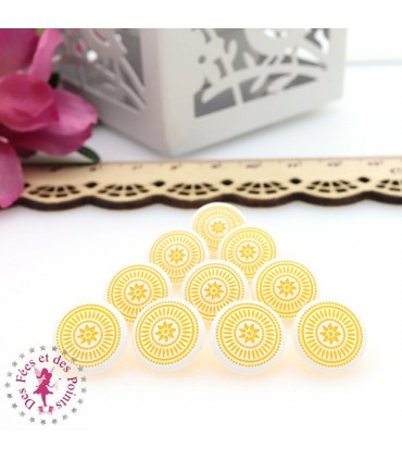 Pressions KAM - Rondes T5 Brillantes - Edelweiss Blanc - Jaune