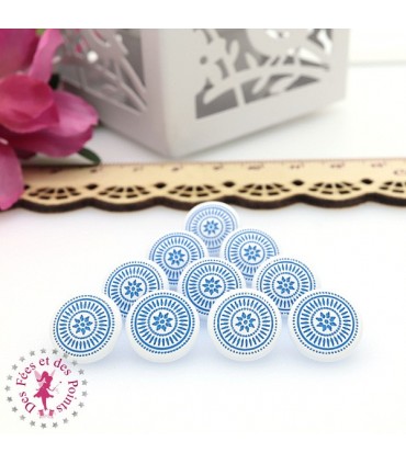 Pressions KAM - Rondes T5 Brillantes - Edelweiss Blanc - Bleu