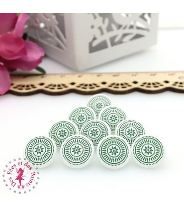 Pressions KAM - Rondes T5 Brillantes - Edelweiss Blanc - Vert