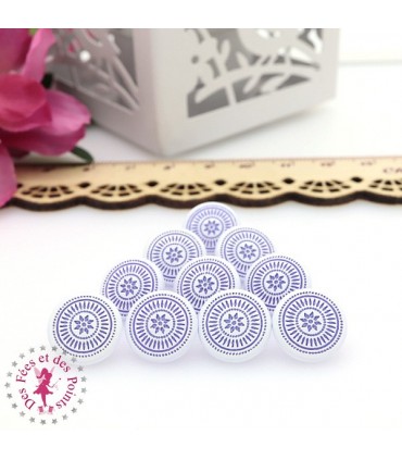 Pressions KAM - Rondes T5 Brillantes - Edelweiss Blanc - Mauve