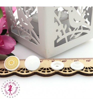 Pressions KAM - Rondes T5 Brillantes - Edelweiss Blanc - Jaune