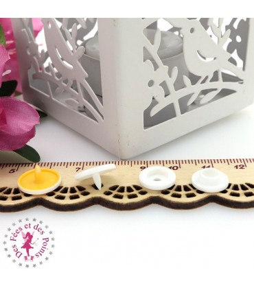 Pressions KAM - Rondes T5 Brillantes - Edelweiss Blanc - Jaune