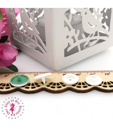 Pressions KAM - Rondes T5 Brillantes - Edelweiss Blanc - Vert