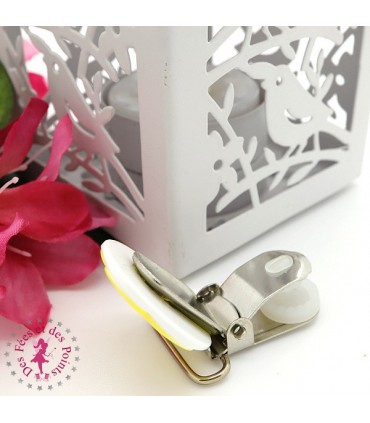 Pince métallique - Fleur - Jaune