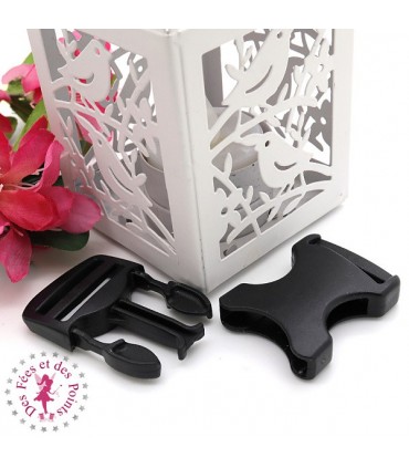 Boucle à clips - Sangle de 25 mm - Noir