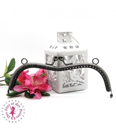 Fermoir métallique - Lunettes - 19 cm - Gravé - Bronze / Argent / Gun Metal