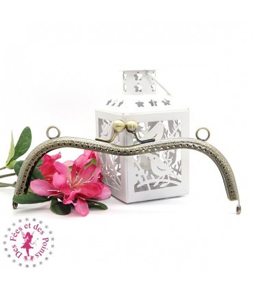 Fermoir métallique - Lunettes - 19 cm - Gravé - Bronze / Argent / Gun Metal