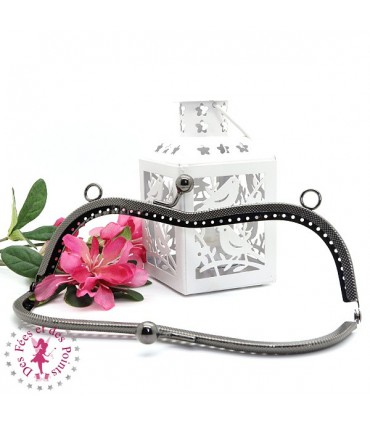 Fermoir métallique - Lunettes - 19 cm - Gravé - Bronze / Argent / Gun Metal