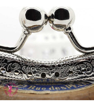 Fermoir métallique - Lunettes - 19 cm - Gravé - Bronze / Argent / Gun Metal