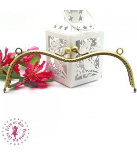 Fermoir métallique "Lunettes" - 19 cm - Lisse - Bronze antique