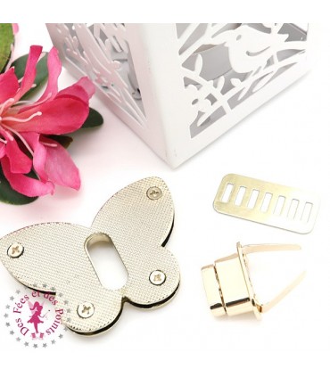 Fermoir à tourner - Grand papillon - Or