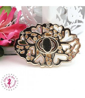 Fermoir à tourner - Multi-Coeurs - Or doux