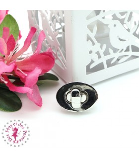 Fermoir à tourner - Petit ovale - Argent