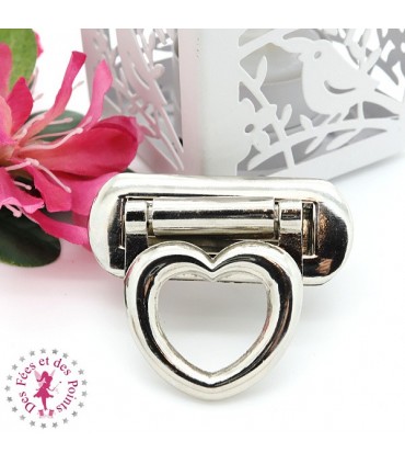 Fermoir à rabattre - Love - Argent
