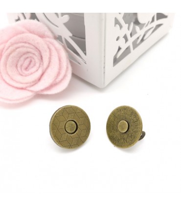 Fermoir magnétique / Aimant -  Rond Extra fin - 18 mm - Bronze