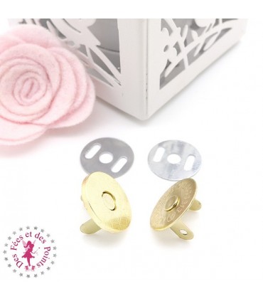 Fermoir magnétique / Aimant -  Rond Extra fin - 18 mm - Or