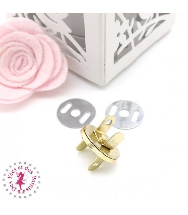 Fermoir magnétique / Aimant -  Rond Extra fin - 18 mm - Or