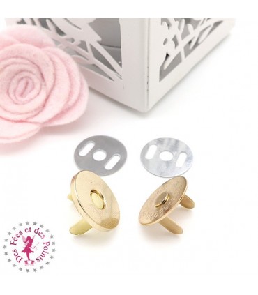 Fermoir magnétique / Aimant -  Rond Extra fin - 18 mm - Or doux