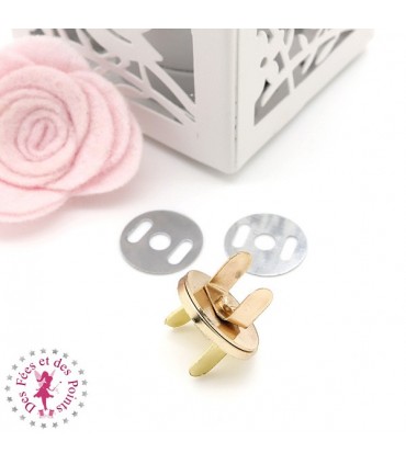 Fermoir magnétique / Aimant -  Rond Extra fin - 18 mm - Or doux