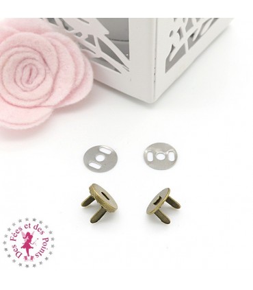 Fermoir magnétique / Aimant -  Rond Extra fin - 10 mm - 5 couleurs